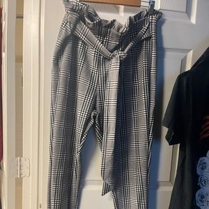 Black and white tie pants super stretch great for work or out